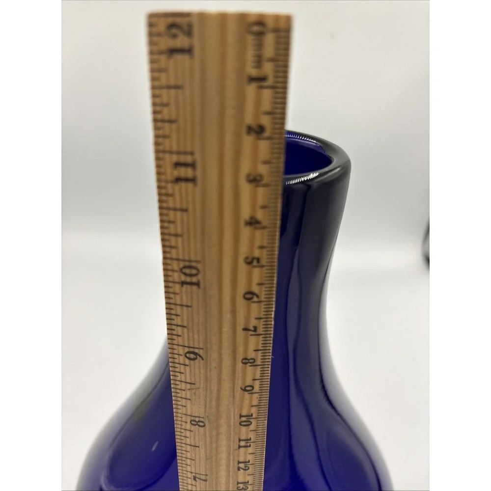 Vintage Cobalt Blue Vase Decanter Wanda Hand Made In Poland 11